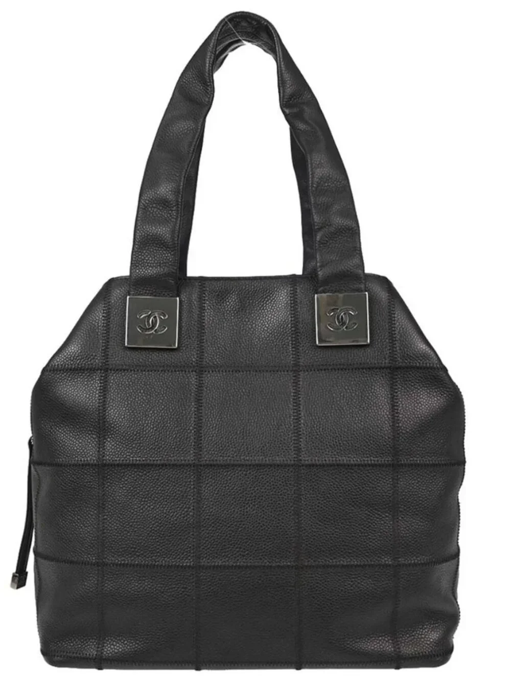 Chanel Black Calfskin Choco Bar Wild Stitch Handbag 198101